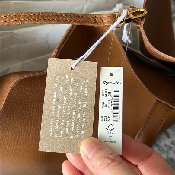 Madewell cognac Leather Shoulder Tote Bag - Picture 3 of 6